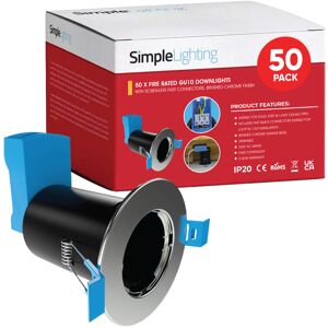 Multi Pack Of 50 Fire Rated Downlights - Brushed Chrome/Satin Nickel, With Quick Connectors Multi Pack Of 50 Fire Rated Downlights - Brushed Chrome/Satin Nickel, With Quick Connectors