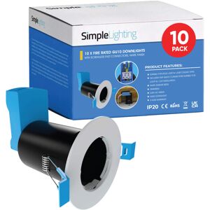 Multi Pack 10 Fire Rated Downlights - White Finish, With Quick Connectors Multi Pack 10 Fire Rated Downlights - White Finish, With Quick Connectors