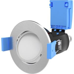 Dimmable, Fire Rated, Adjustable GU10 Downlight in Brushed Chrome, White or Chrome Dimmable, Fire Rated, Adjustable GU10 Downlight in Brushed Chrome, White or Chrome