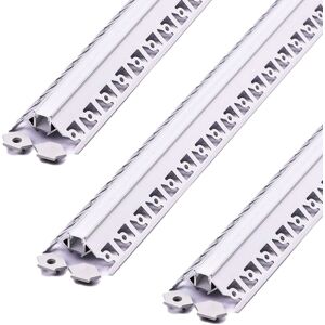 3 Pack - 2m Silver Plaster-In LED Aluminium Profile With Diffuser 3 Pack - 2m Silver Plaster-In LED Aluminium Profile With Diffuser