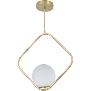 Diamond Shaped Pendant Light with a Glass Sphere Diamond Shaped Pendant Light with a Glass Sphere