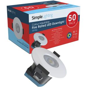 Pack of 50 8w LED Fire Rated Downlight, White Bezel Pack of 50 8w LED Fire Rated Downlight, White Bezel
