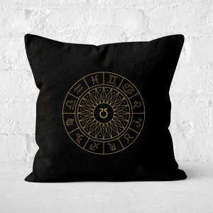Decorsome Pressed Flowers Decorative Horoscope Symbols Square Cushion - 40x40cm - Soft Touch