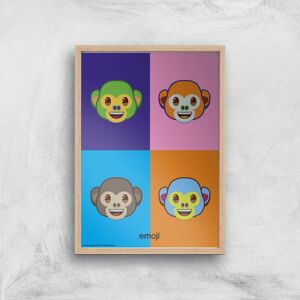 By IWOOT Emoji Pop Art Giclee Art Print - A3 - Wooden Frame