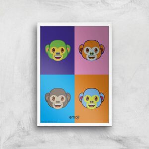 By IWOOT Emoji Pop Art Giclee Art Print - A3 - White Frame