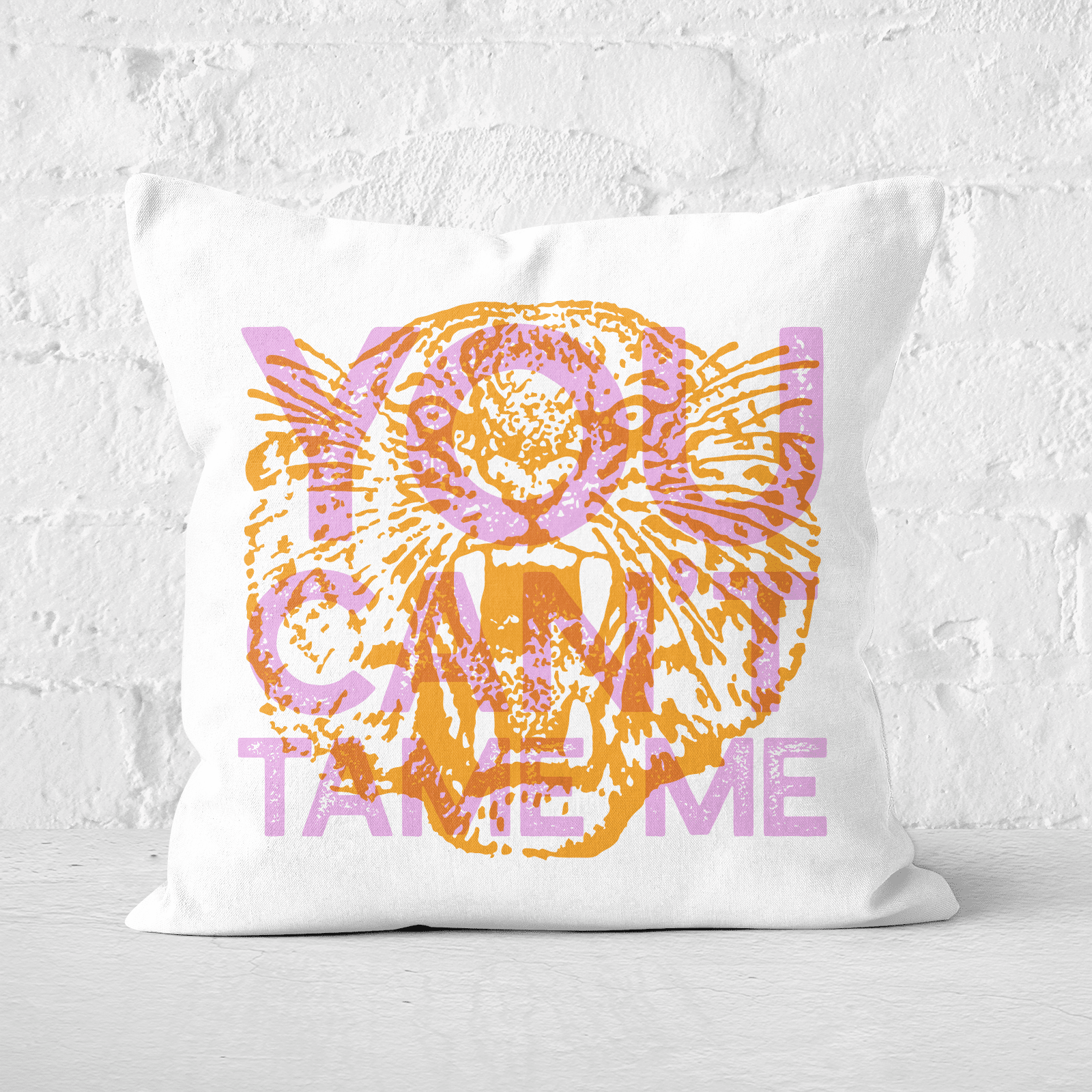Decorsome Pressed Flowers You Can't Tame Me Square Cushion - 50x50cm - Soft Touch