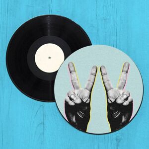 By IWOOT Double Peace Hand Sign Record Player Slip Mat