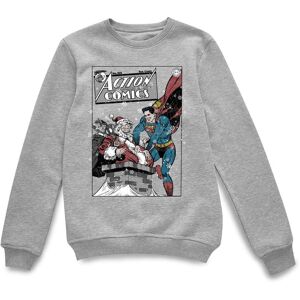 Original Hero DC Comics Originals Superman Action Comics Grey Christmas Jumper - XL Original Hero DC Comics Originals Superman Action Comics Grey Christmas Jumper - XL