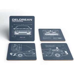Original Hero Back To The Future Delorean Schematic Coaster Set Original Hero Back To The Future Delorean Schematic Coaster Set