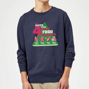 Original Hero Elf Food Groups Christmas Jumper - Navy - L Original Hero Elf Food Groups Christmas Jumper - Navy - L