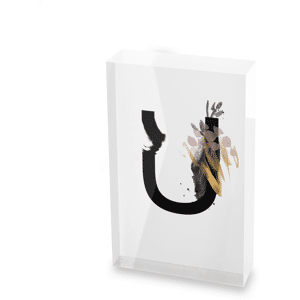 Wabi-Sabi - Letter Glass Block - 80mm x 60mm - U Wabi-Sabi - Letter Glass Block - 80mm x 60mm - U