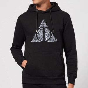 Original Hero Harry Potter Deathly Hallows Text Hoodie - Black - L Original Hero Harry Potter Deathly Hallows Text Hoodie - Black - L
