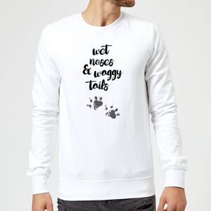 Candlelight Wet Noses And Waggy Tails Paw Prints Sweatshirt - White - L - White Candlelight Wet Noses And Waggy Tails Paw Prints Sweatshirt - White - L - White