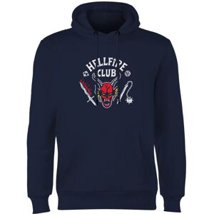 Original Hero Stranger Things Hellfire Club Vintage Hoodie - Navy - L Original Hero Stranger Things Hellfire Club Vintage Hoodie - Navy - L