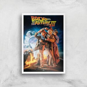 Universal Studios Back To The Future Part 3 Giclee Art Print - A3 - White Frame Universal Studios Back To The Future Part 3 Giclee Art Print - A3 - White Frame
