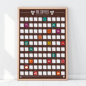 Gift Republic 100 Coffees Bucket List Scratch Poster Gift Republic 100 Coffees Bucket List Scratch Poster