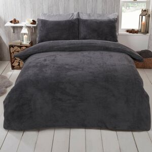 Brentfords Charcoal Teddy Duvet Set - Single