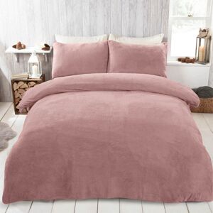 Brentfords Blush Pink Teddy Duvet Set - Single