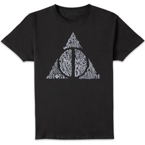 Original Hero Harry Potter Deathly Hallows Text Men's T-Shirt - Black - L