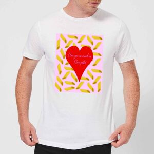 By IWOOT I Love You As Much As I Love Pasta Men's T-Shirt - White - 5XL - White