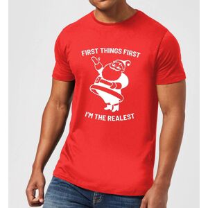 First Things First I'm The Realest Men's Christmas T-Shirt - Red - L - Red