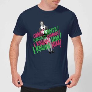 Original Hero Elf Santa! I Know Him! Men's Christmas T-Shirt - Navy - XL