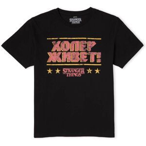 Original Hero Stranger Things Hopper Lives Russian Men's T-Shirt - Black - XL - Black Original Hero Stranger Things Hopper Lives Russian Men's T-Shirt - Black - XL - Black