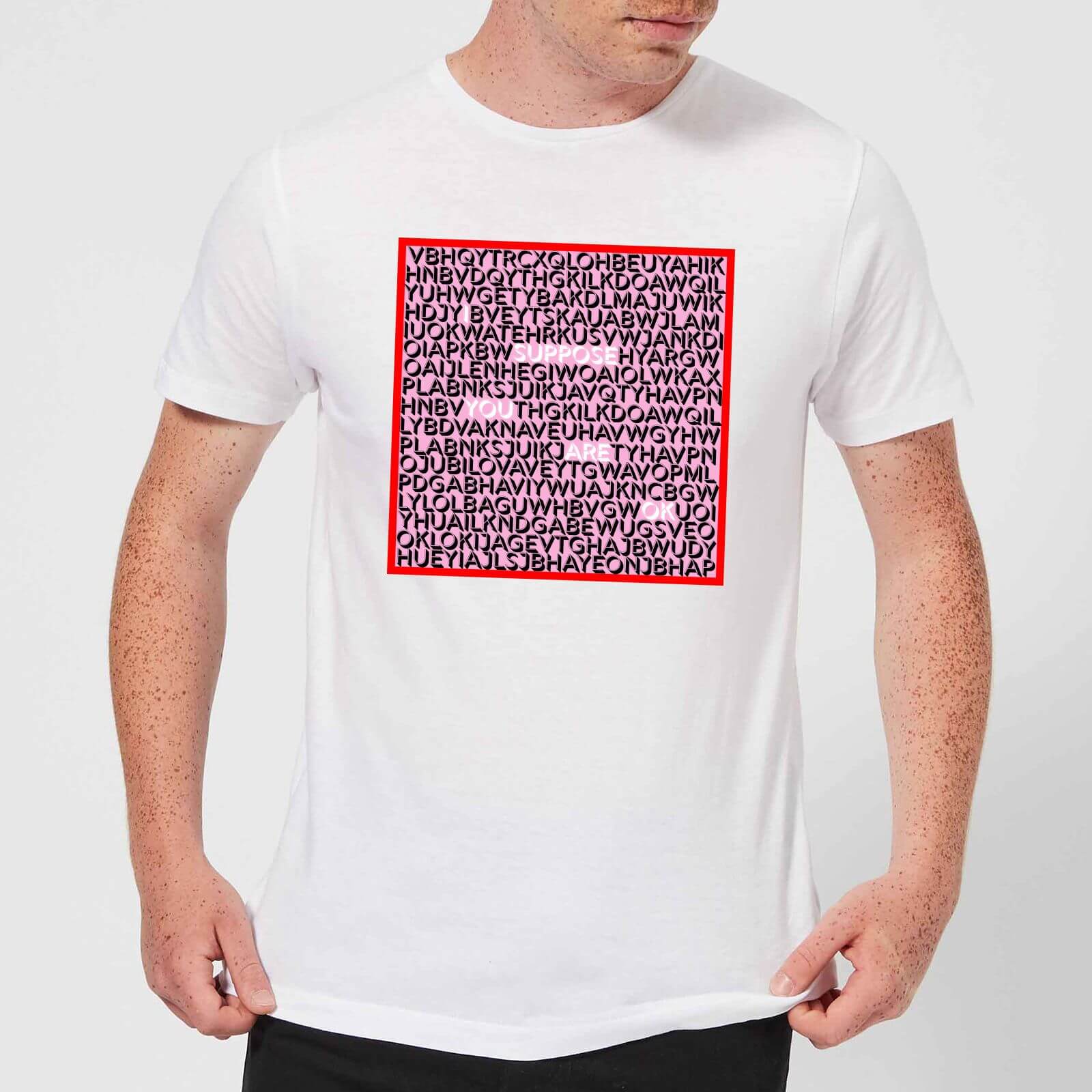 By IWOOT I Suppose You Are Ok Word Search Men's T-Shirt - White - 5XL - White
