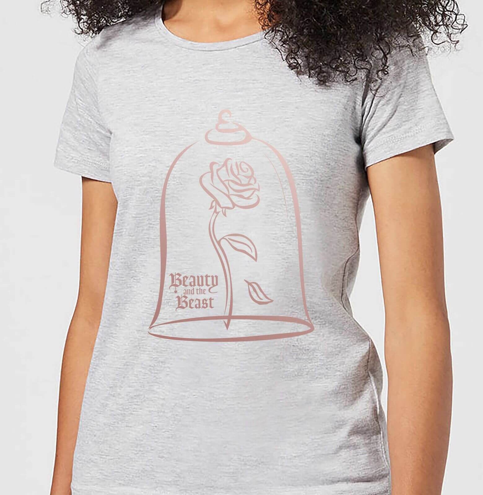 Disney Beauty And The Beast Rose Gold Women's T-Shirt - Grey - L