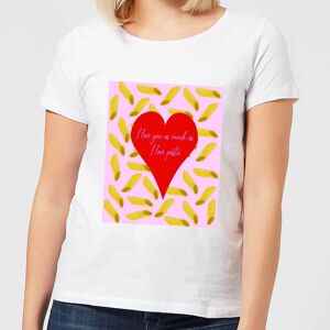 By IWOOT I Love You As Much As I Love Pasta Women's T-Shirt - White - XXL - White