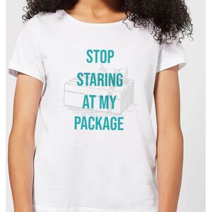 Stop Staring At My Package Women's Christmas T-Shirt - White - S - White