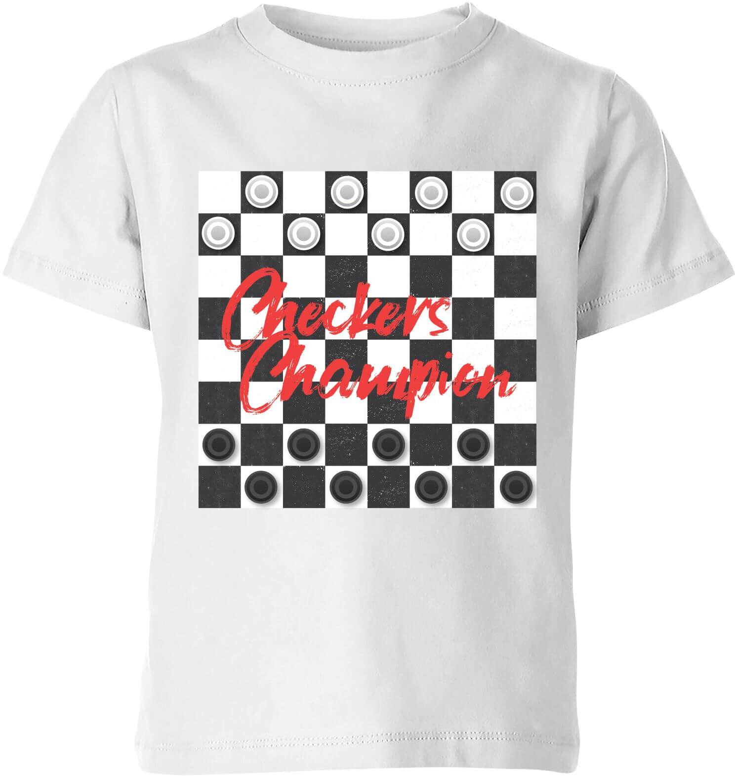 By IWOOT Checkers Board Champion Kids' T-Shirt - White - 5-6 Years - White