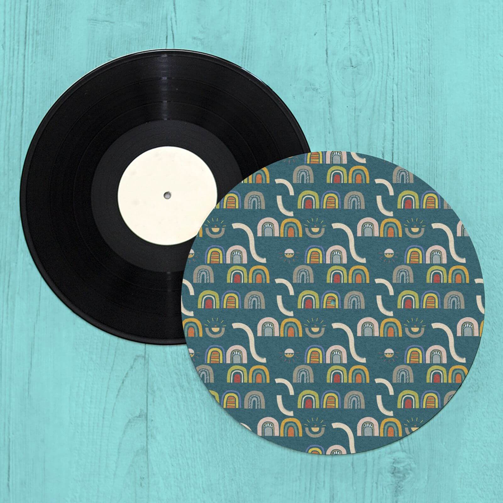 By IWOOT Rainbows Turntable Slip Mat