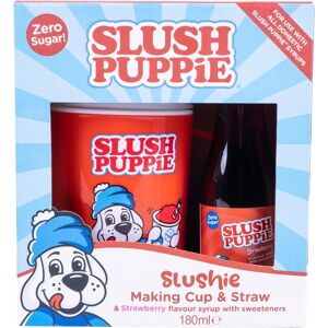 Fizz Creations Slush Puppie Making Cup & Zero Strawberry Syrup Set