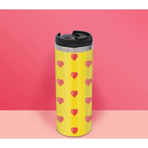 By IWOOT Love Heart Pattern Stainless Steel Travel Mug By IWOOT Love Heart Pattern Stainless Steel Travel Mug
