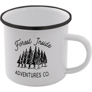 By IWOOT Forest Inside Adventures Co. Enamel Mug – White By IWOOT Forest Inside Adventures Co. Enamel Mug – White
