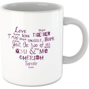 By IWOOT Love Dovey Words Heart Shape Mug By IWOOT Love Dovey Words Heart Shape Mug
