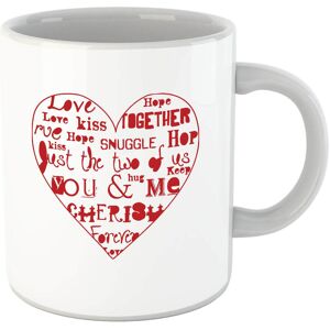 By IWOOT Love Dovey Words Heart Outline Mug By IWOOT Love Dovey Words Heart Outline Mug