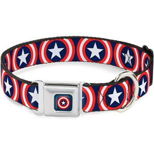 Buckle-Down Marvel Captain America Shield Dog Collar (Various Sizes) - S/13-18 Inches Buckle-Down Marvel Captain America Shield Dog Collar (Various Sizes) - S/13-18 Inches