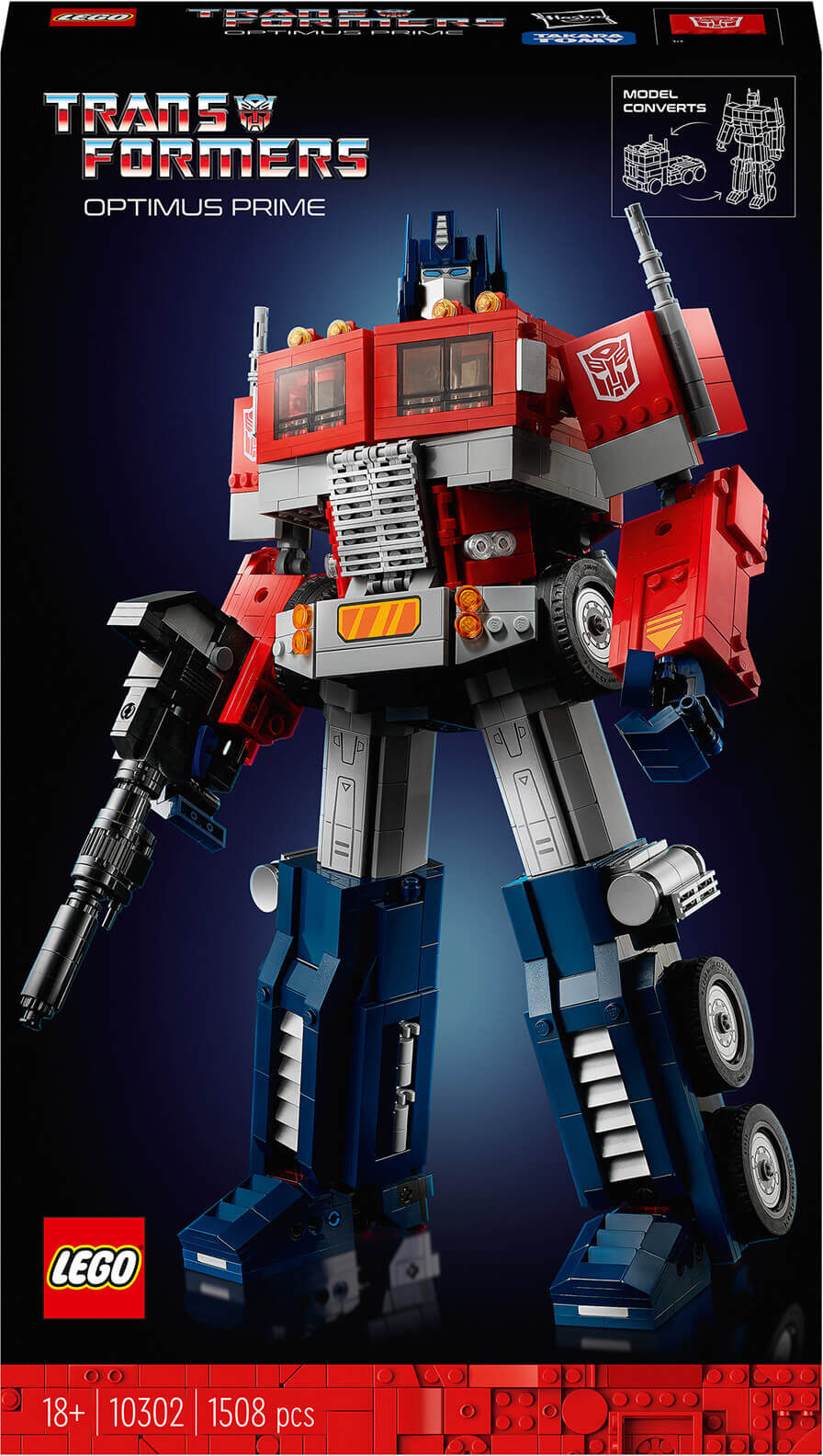 LEGO Icons Optimus Prime, Transformers Robot Model Set (10302)