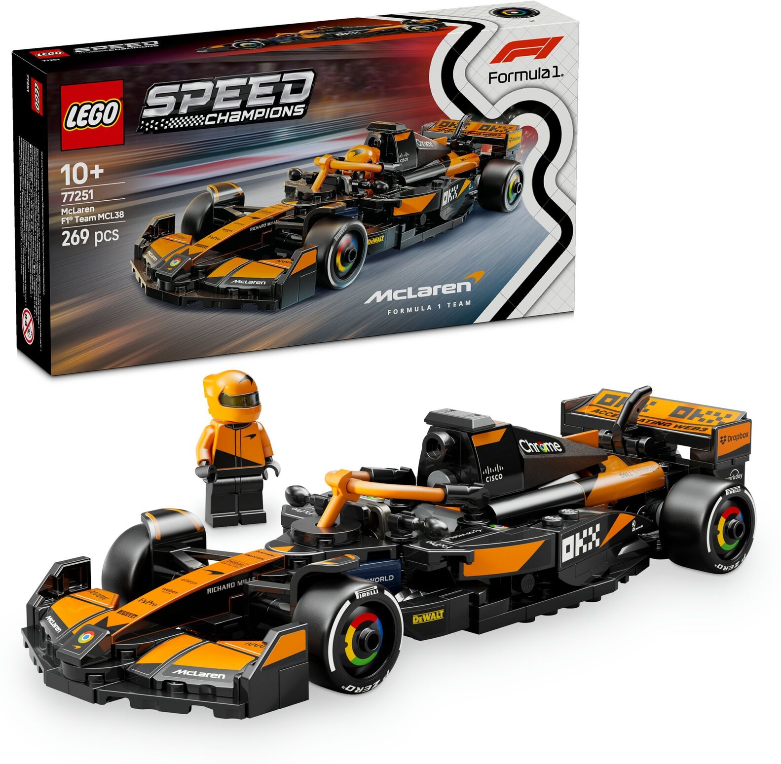 LEGO® Speed Champions McLaren F1® Team MCL38 Race Car Vehicle Set 77251
