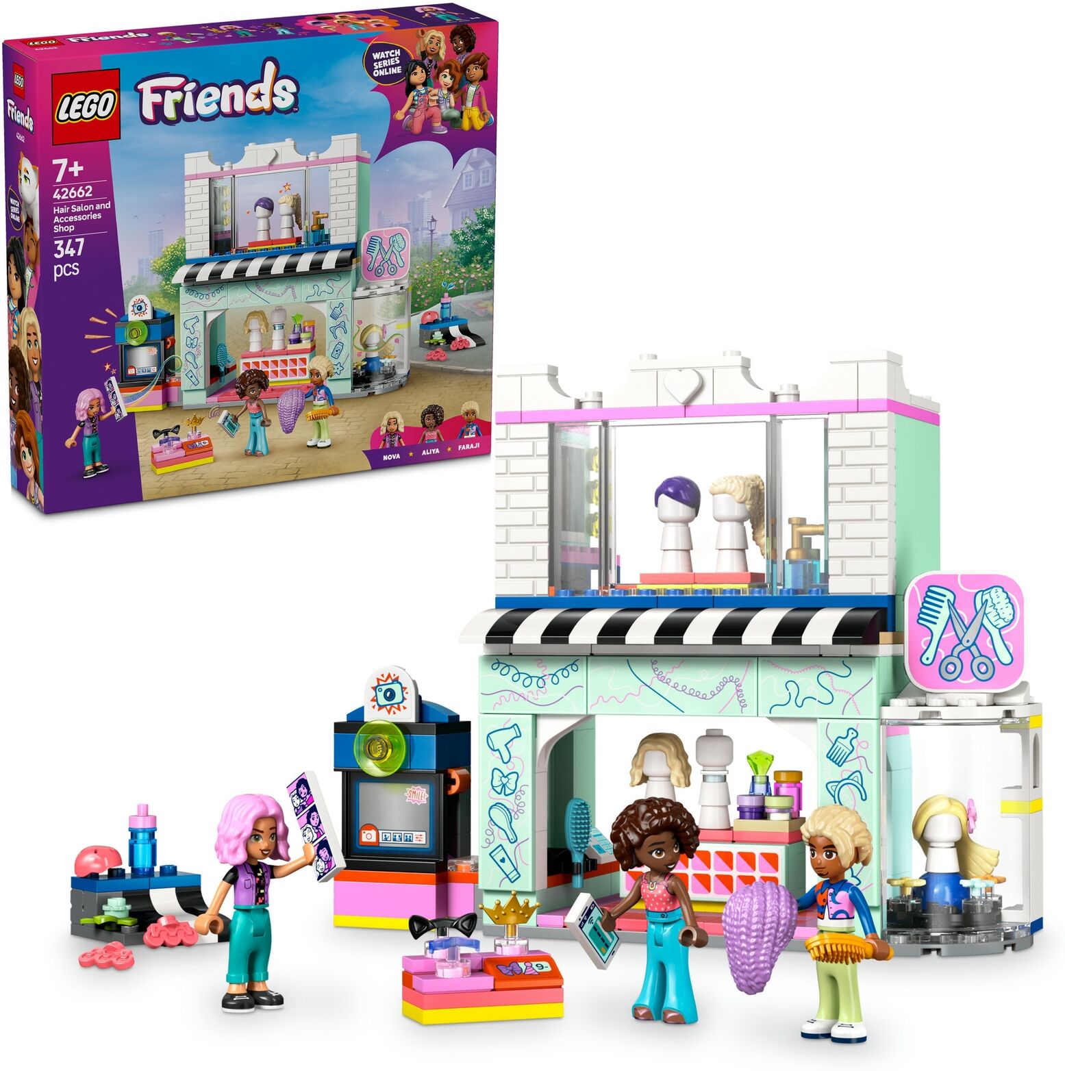 LEGO® Friends Hair Salon and Accessories Shop, Creative Pretend-Play Building Toy Set 42662