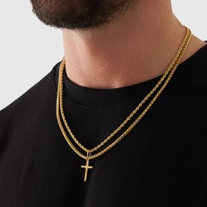 CRAFTD London Make Your Own Set (Gold) - Cross + Chain / Wheat 3mm (55cm)