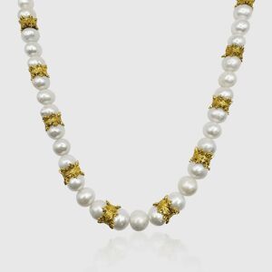 Pearls Crown Real Pearl Necklace (Gold)