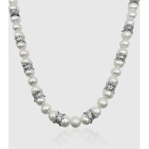 Pearls Crown Real Pearl Necklace (Silver)