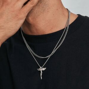 CRAFTD London Make Your Own Set (Silver) - Angel + Chain / Cuban 4mm (50cm)