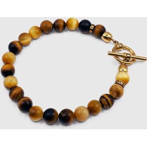 CRAFTD London Tigers Eye Bead Bracelet (Gold)