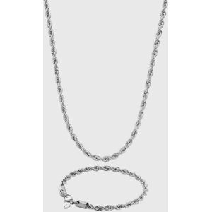 Silver Rope Chain & Bracelet Set - Men's Jewelry Gift Sets   CRAFTD London