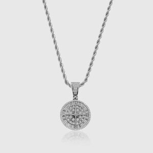 CRAFTD London Iced Compass Pendant (Silver)