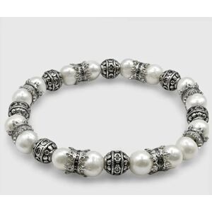 CRAFTD London Crown Jewels Pearl Bracelet (Silver) - One Size